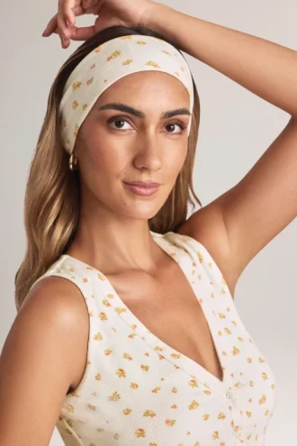 Diadema Candy de modal acanalado con estampado floral