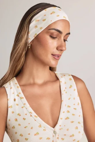 Diadema Candy de modal acanalado con estampado floral