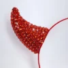 Diadema con cuernos de diablo Vixena en rojo fuego