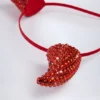 Diadema con cuernos de diablo Vixena en rojo fuego