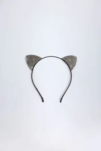 Diadema con orejas de gatito en negro