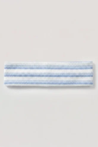 Diadema de jersey acanalado con rayas azules