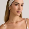 Diadema de modal acanalada Candy en rayas rosa y amarillo