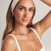 Diadema de modal acanalado Candy con estampado de rayas