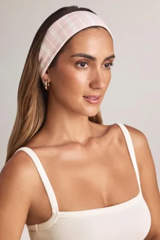 Diadema de modal acanalado Candy con estampado de rayas