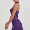 Falda A-line con detalle de corazón bordado de Querida en color morado