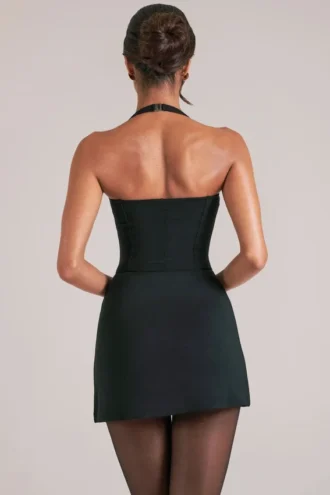Falda ajustada de talle medio con abertura Tula en negro