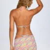 Falda asimétrica con fruncidos Tropea con estampado multicolor brillante