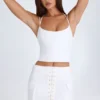 Falda cargo con cordones Mali en blanco