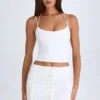Falda cargo con cordones Mali en blanco