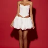 Falda con bajo abullonado Marnie en blanco