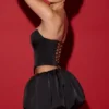 Falda con bajo abullonado Marnie en negro
