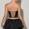 Falda con bajo abullonado Marnie en negro
