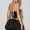 Falda con bajo abullonado Marnie en negro