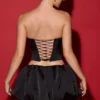 Falda con bajo abullonado Marnie en negro