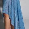 Falda con dobladillo en forma de pañuelo y adornos de Soustons en azul ahumado