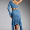 Falda con dobladillo en forma de pañuelo y adornos de Soustons en azul ahumado