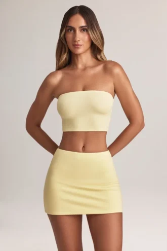Falda de corte A de talle medio Zuri Modal en color Lemon Sherbet