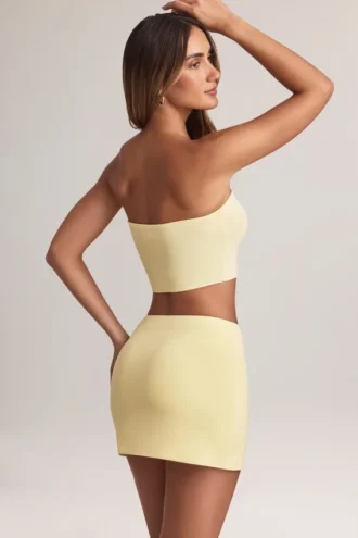Falda de corte A de talle medio Zuri Modal en color Lemon Sherbet