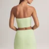 Falda de corte A de talle medio Zuri Modal en verde salvia