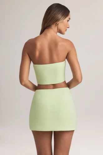 Falda de corte A de talle medio Zuri Modal en verde salvia