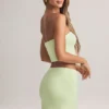 Falda de corte A de talle medio Zuri Modal en verde salvia