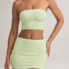 Falda de corte A de talle medio Zuri Modal en verde salvia