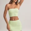 Falda de corte A de talle medio Zuri Modal en verde salvia