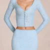 Falda de encaje Elowise en azul claro