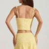Falda de talle bajo con adornos Jianna en amarillo