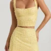 Falda de talle bajo con adornos Jianna en amarillo