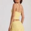 Falda de talle bajo con adornos Jianna en amarillo