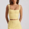 Falda de talle bajo con adornos Jianna en amarillo