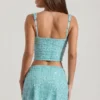 Falda de talle bajo con adornos Jianna en azul aguamarina