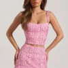 Falda de talle bajo con adornos Jianna en rosa