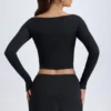 Falda de talle bajo con detalle de botones en modal «Dalla» en negro