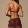 Falda de talle bajo Zinnia en marrón espresso