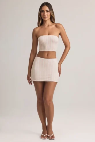 Falda de talle medio y corte en A Zuri Modal con estampado de rayas