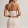Falda de talle medio y corte en A Zuri Modal con estampado de rayas