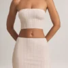 Falda de talle medio y corte en A Zuri Modal con estampado de rayas