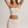 Falda de talle medio y corte en A Zuri Modal con estampado de rayas