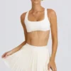Falda de tenis plisada en blanco