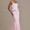 Falda de tul adornada Opaline Premium en rosa bebé