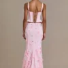 Falda de tul adornada Opaline Premium en rosa bebé