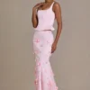 Falda de tul adornada Opaline Premium en rosa bebé