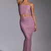 Falda de vestido de talle medio con adornos Melisande en rosa claro