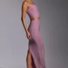 Falda de vestido de talle medio con adornos Melisande en rosa claro