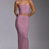 Falda de vestido de talle medio con adornos Melisande en rosa claro
