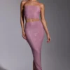Falda de vestido de talle medio con adornos Melisande en rosa claro