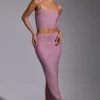 Falda de vestido de talle medio con adornos Melisande en rosa claro